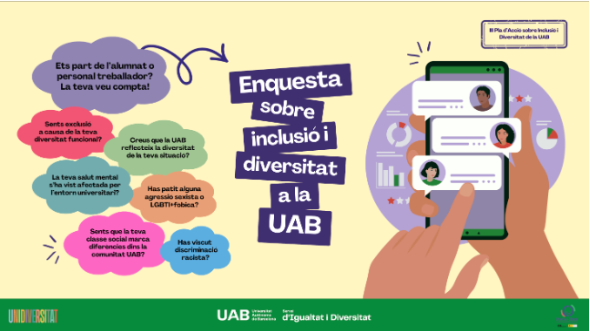 Cartell de l'enquesta sobre inclusió i diversitat a la UAB